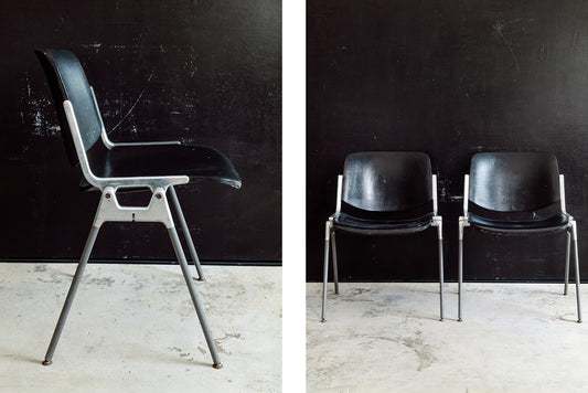 SET OF FIVE DSC 106 STACKABLE CHAIRS