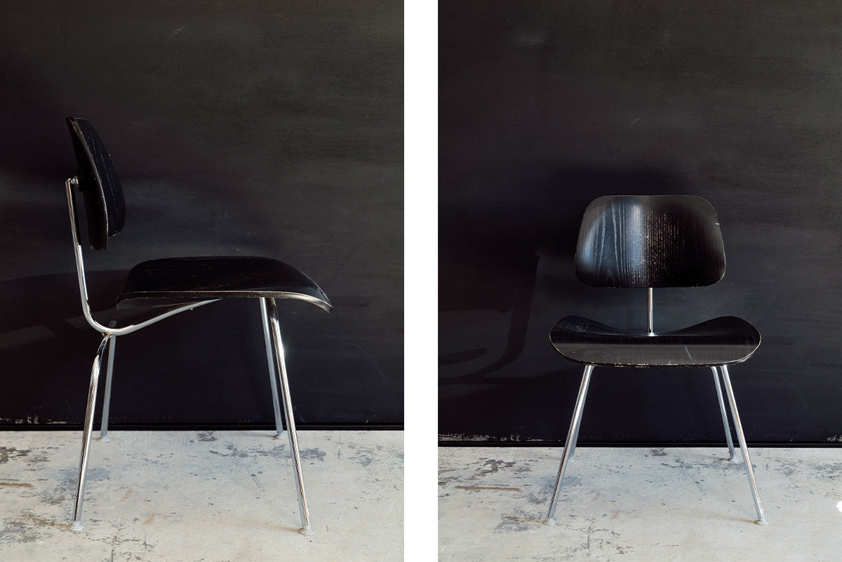 SET OF FOUR DCM EBONIZED CHAIRS