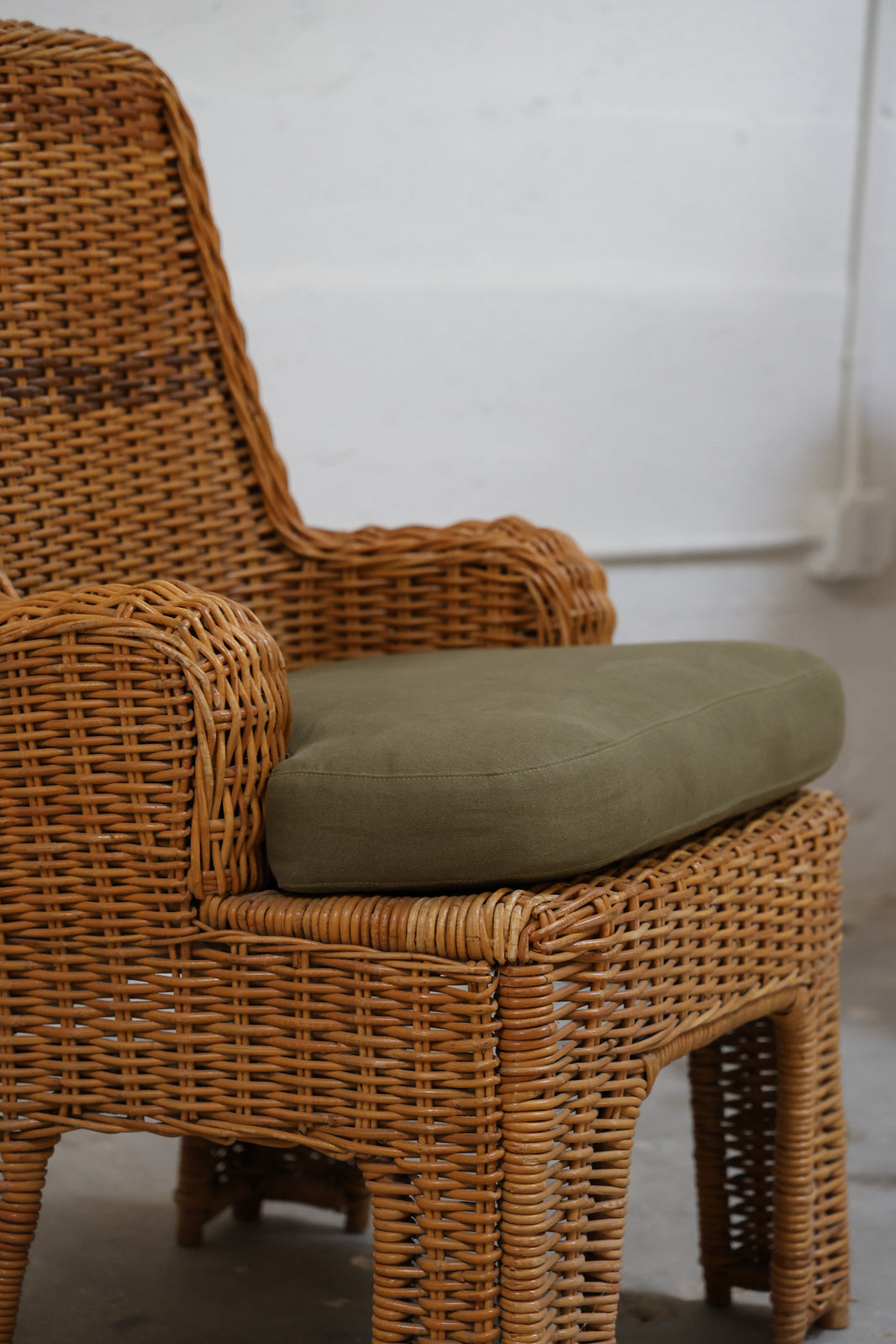 PAIR OF WICKER ARMCHAIRS