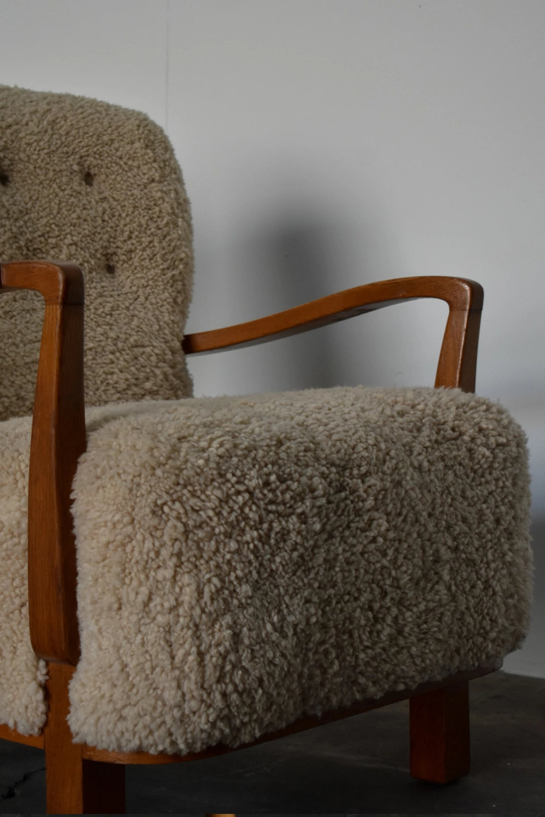 SHEEPSKIN WOODEN ARMCHAIRS