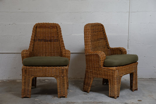 PAIR OF WICKER CHAIRS