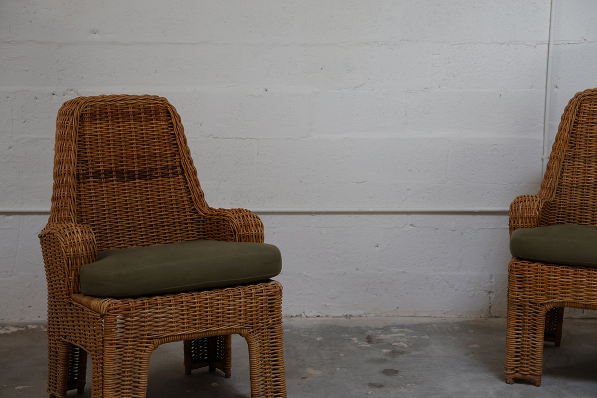 PAIR OF WICKER CHAIRS