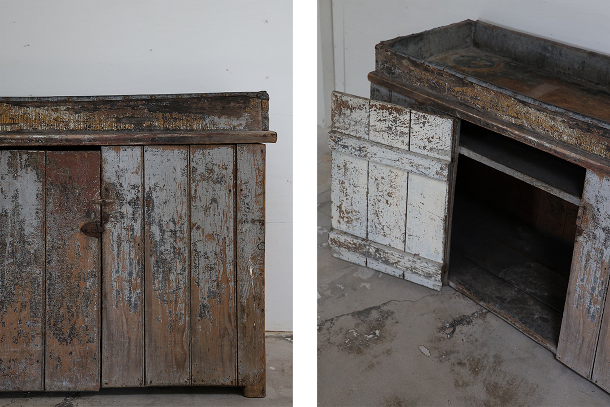 ZINC-LINED DRY SINK